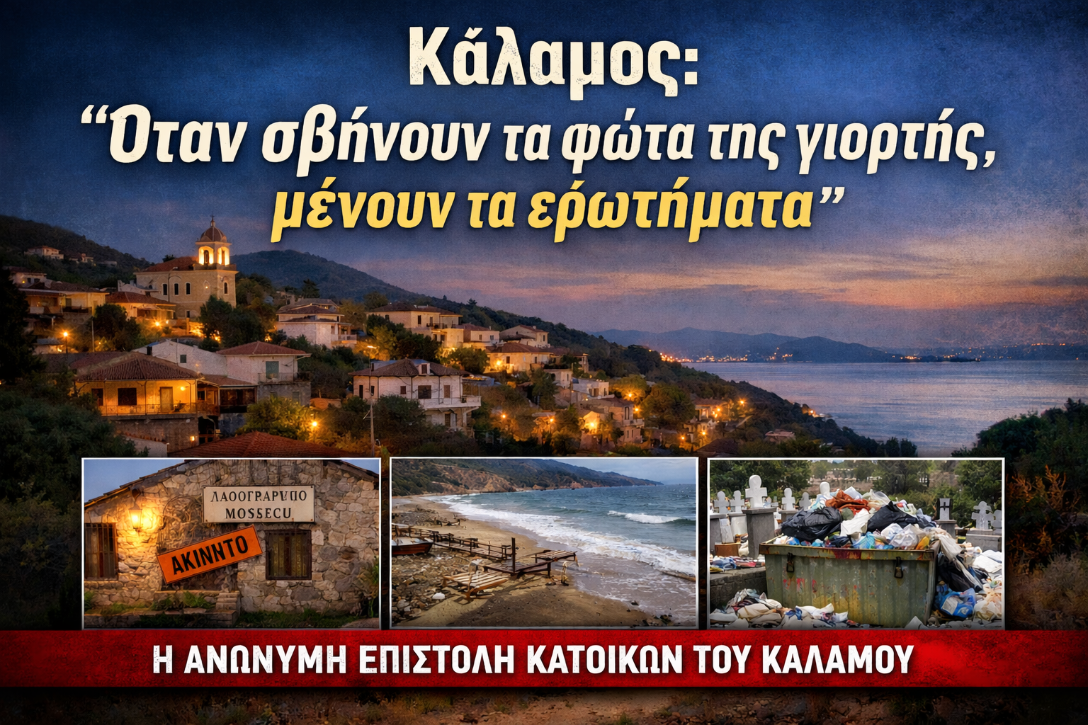 Καλάμος: «Όταν σβήνουν τα φώτα της γιορτής, μένουν τα ερωτήματα»